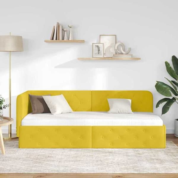 Maison Exclusive - Gul Vinkel Sengramme 80 x 200 cm Velour