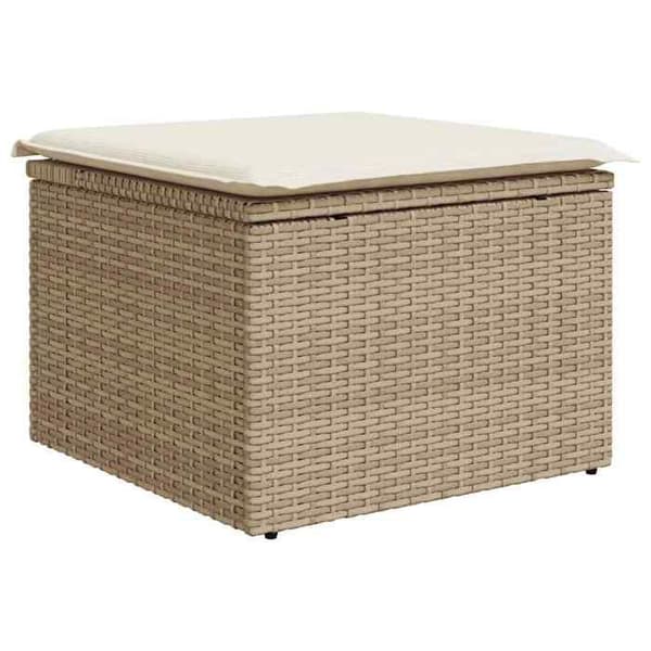 Maison Exclusive - Puutarhakalusteet tyynyillä 6 kpl beige punottu muovi