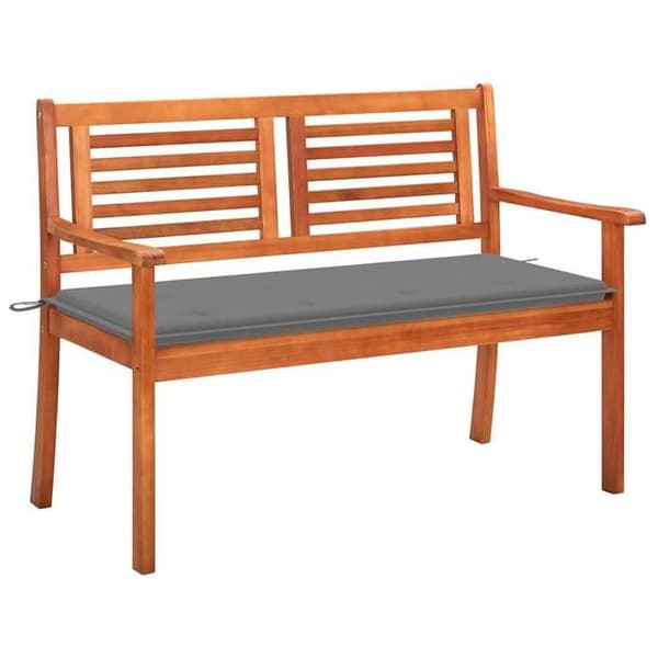 Maison Exclusive - Bænk til haven 2 pladser med pude 120 cm Eucalyptus træ