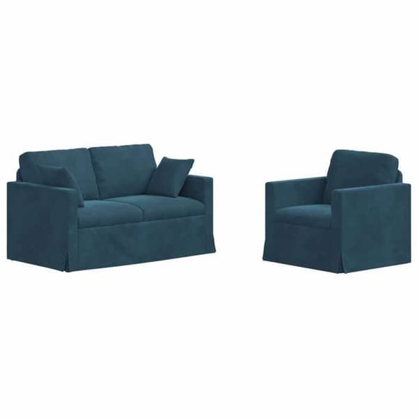 Maison Exclusive - Set med 2 soffor i blått sammet