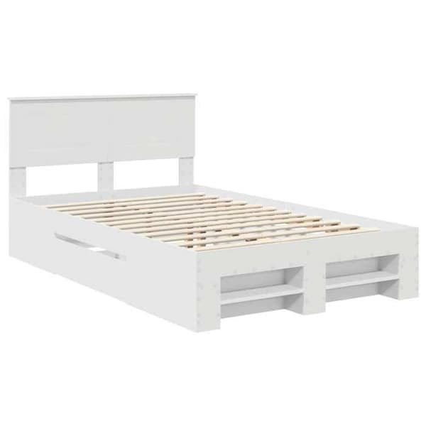 Maison Exclusive - Sängram Vit 137 x 203 cm Ingenjörsträ