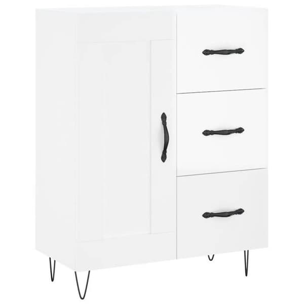 Maison Exclusive - Buffé Vit glänsande 69,5x34x90 cm Ingenjörsträ