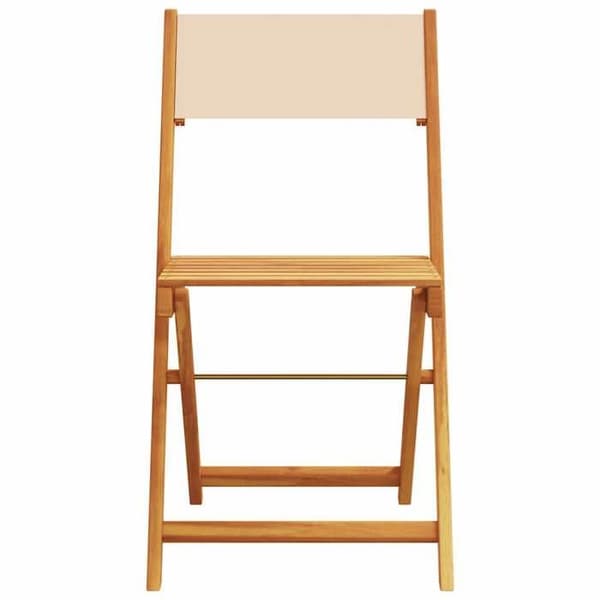 Maison Exclusive - Fällbara stolar 4 delar Beige tyg och massivt trä