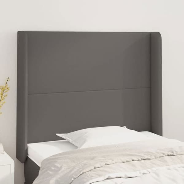 Maison Exclusive - Päätylevy korvilla Harmaa 103x16x118/128 cm Keinonahka Grå
