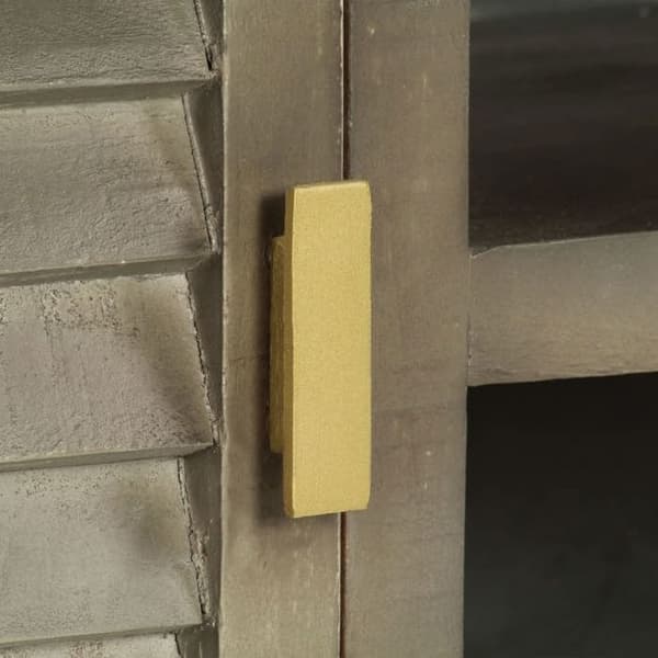 Maison Exclusive - Solid mangotræ TV-møbel i grå med messing 110x30x48 cm Grå