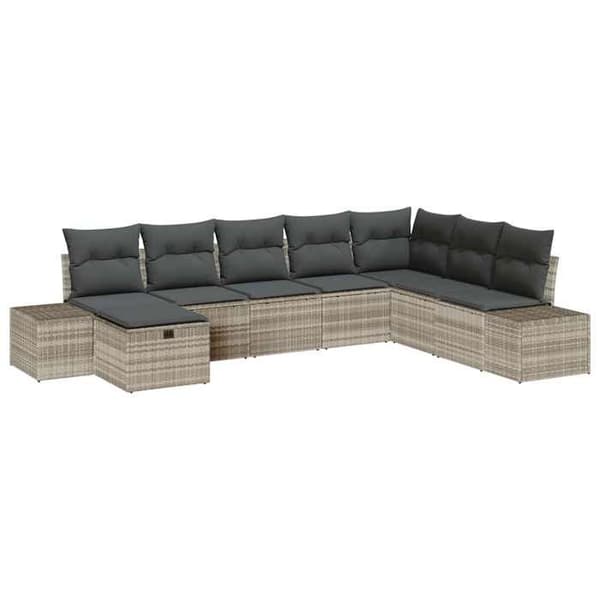 Maison Exclusive - 8-delt have-sofa sæt i lys grå polyrotin