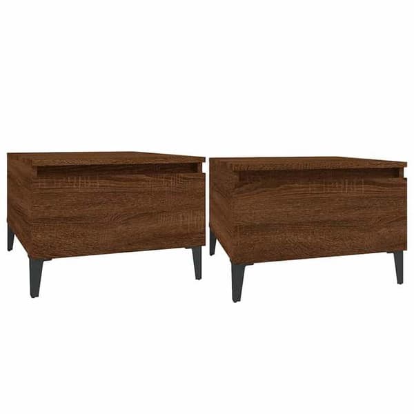 Maison Exclusive - 2 stk. sideborde i brunt egetræ 50x46x35 cm ingeniørtræ