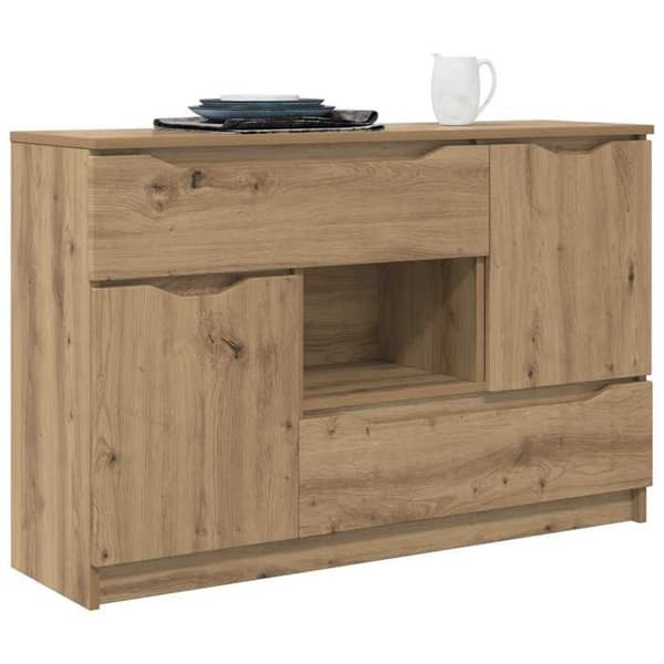 Maison Exclusive - Buffet i egetræ, håndlavet 100 x 30 x 65,6 Ingeniørtræ