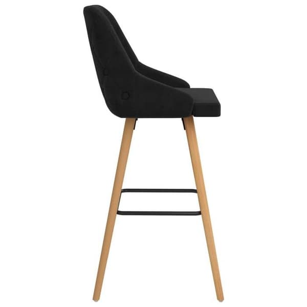 Maison Exclusive - Barstolar set om 2 svart sammet Svart