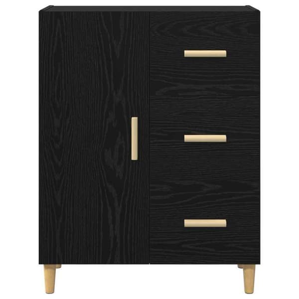 Maison Exclusive - Buffet Sort egetræ 34 x 69,5 x 90 cm Ingeniørtræ svart ek