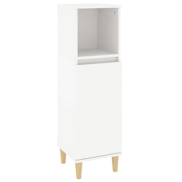 Maison Exclusive - Hvid badeværelsesskab 30x30x100 cm ingeniørtræ