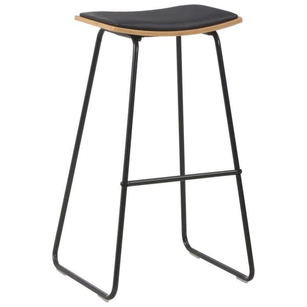 Maison Exclusive - Barstole sæt af 6 sort kunstlæder Svart