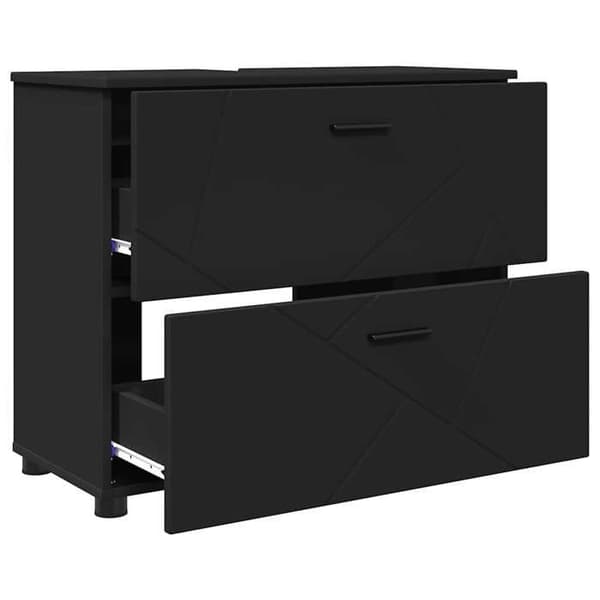 Maison Exclusive - Badeværelsesskab med skuffe Sort 76,5 x 35 x 64 cm