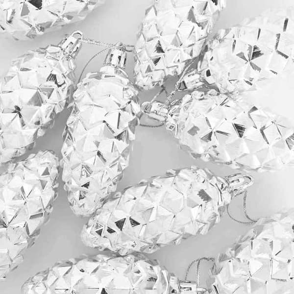 Maison Exclusive - Julefyrrekogle Bold 40 stk Sølv 4 x 9 cm Plastik