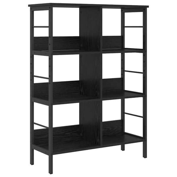 Maison Exclusive - Reol 6 niveauer 82 x 32 x 112 cm Ingeniørtræ Sort eg