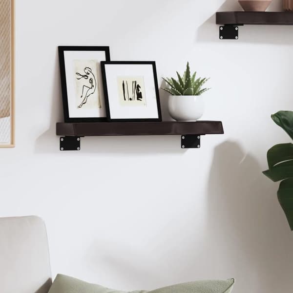 Maison Exclusive - Væghylde mørkebrun 40x10x4 cm massiv egetræ behandlet