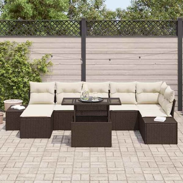 Maison Exclusive - Sæt af 8 pc have-sofa i brun polyrotin