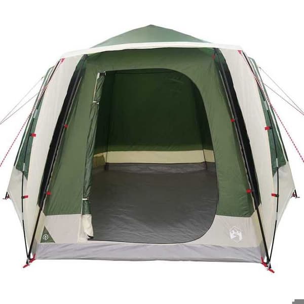 Maison Exclusive - Camping Telt Hytte Grøn 420 x 420 x 227 cm Polyester