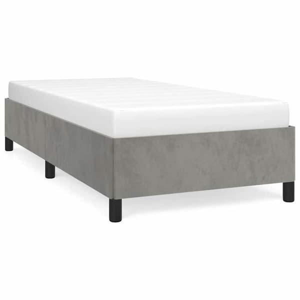 Maison Exclusive - Sängram utan madrass ljusgrå 90x190 cm sammet