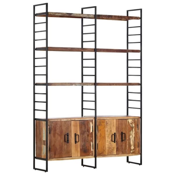 Maison Exclusive - Bibliotek 4 niveauer 124x30x180cm Solid genbrugs træ
