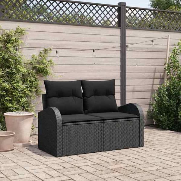 Havemøbel - EKSKLUSIVT HUS - Havemøbel - Sort - Holdbar poly rattan - Robust stålramme Svart