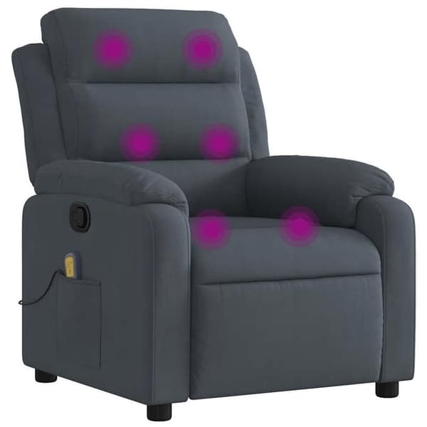 Maison Exclusive - Mørkegrå velour massage lænestol Mörkgrå
