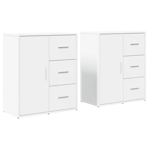 Maison Exclusive - Bufféer 2 st vit 60x31x70 cm ingenjörsträ