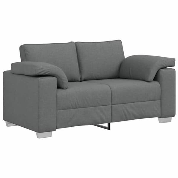 Soffa - EXKLUSIVT HUS - Set 3 delar (2/3 platser) - Blandad linneväv - Mörkgrå - Metallram Mörkgrå