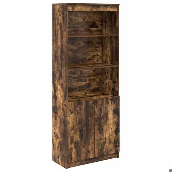 Maison Exclusive - Buffé hög ek rökt 70x35x180 cm ingenjörsträ