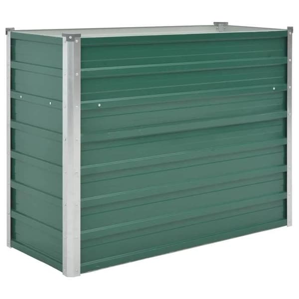 Höjd planteringslåda - EXKLUSIV HEM - 100x40x77 cm - Galvaniserat stål - Grön - Öppen botten Grön