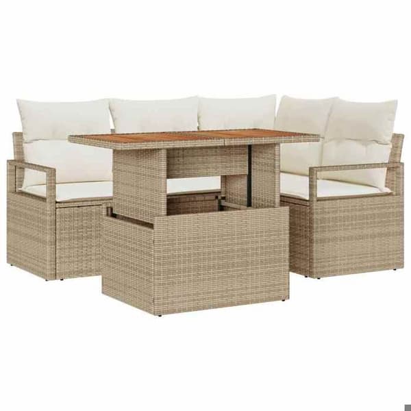 Maison Exclusive - Sæt af 5 pc. have-sofa i beige poly rattan