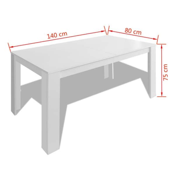Maison Exclusive - Spisebord 140x80x75 cm hvid Vit