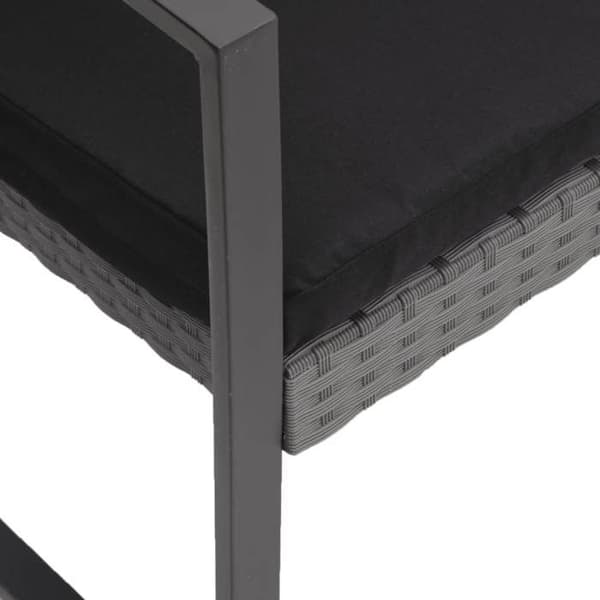 Maison Exclusive - Puutarhakalustesarja tyynyillä 5 kpl tummanharmaa rottinki PP