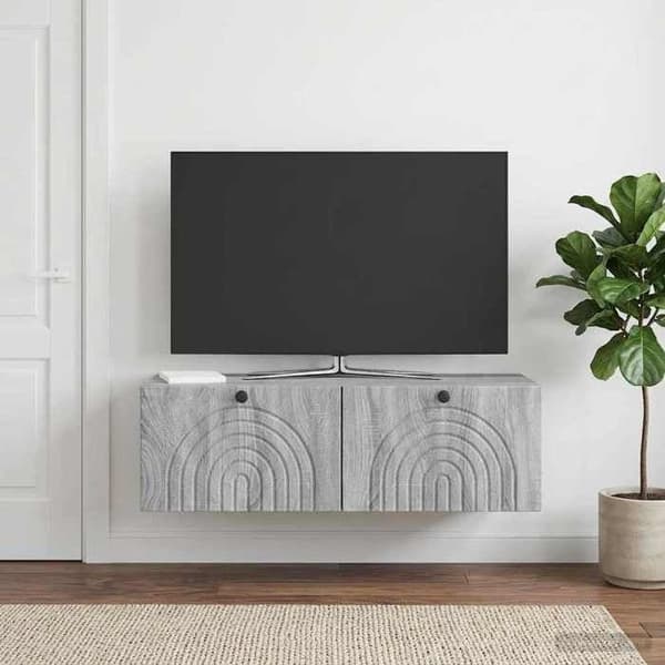 Maison Exclusive - Väggmonterad TV-möbel Sonoma grå 99 x 41 x 30 cm Ingenjörsträ