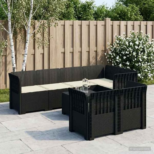 Maison Exclusive - Have Sofa 7 Pladser med Puder Rattan Look PP