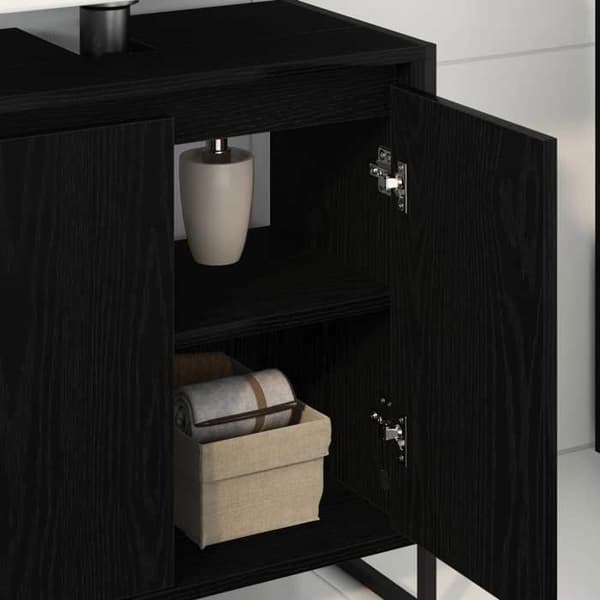 Maison Exclusive - Badeværelsesskab Sort eg 60 x 30 x 60 cm