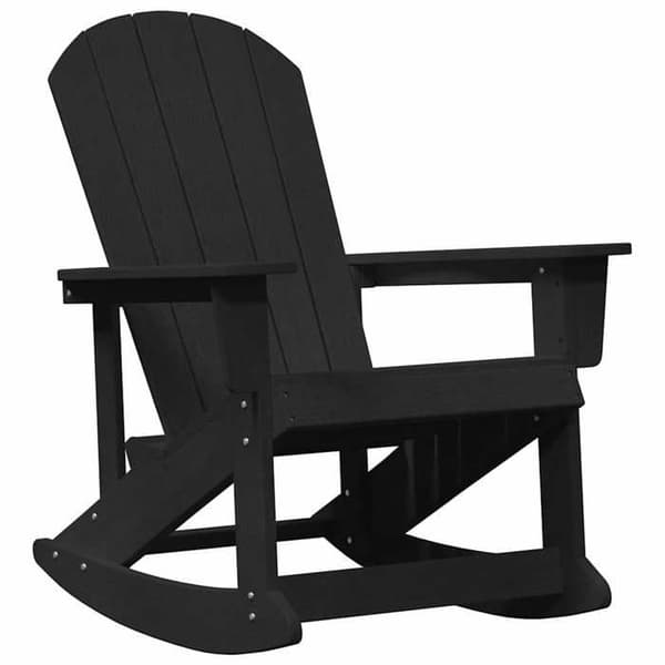 Maison Exclusive - Musta HDPE keinutuoli Adirondack