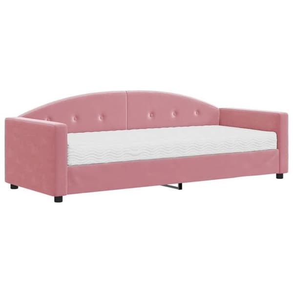 Maison Exclusive - Dagbädd med rosa madrass 80x200 cm sammet Ros