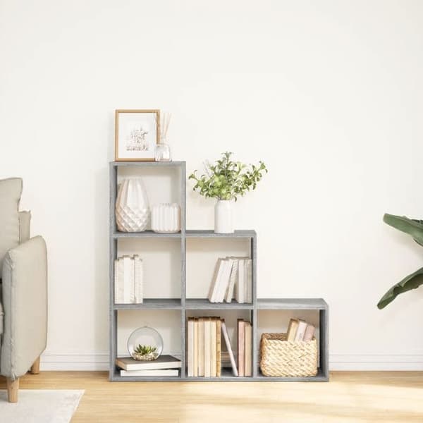 Maison Exclusive - Rumseparator hylde med 3 niveauer sonoma grå 99x29x99cm