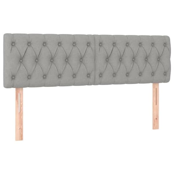 Maison Exclusive - Sengebund med lameller og madras Lys grå 140x200cm Stof