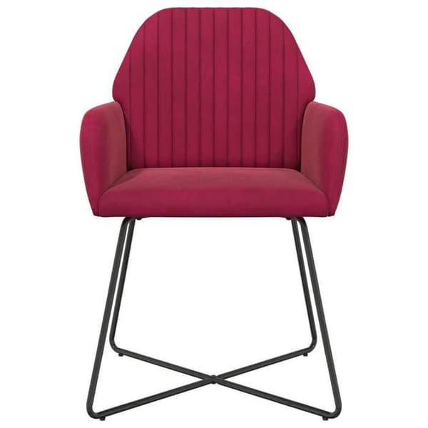 Maison Exclusive - Matstolar 6 st Sammet Bordeaux 55 x 50 x 84 cm