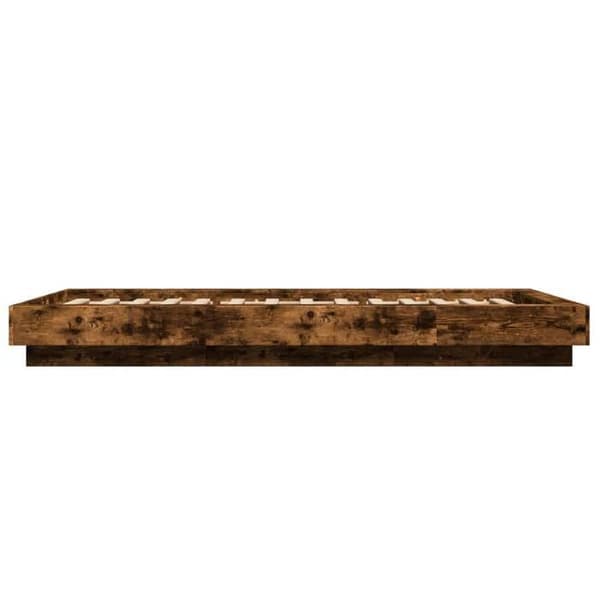 Sengestel - EKSKLUSIV HUS - Røget eg 90x200 cm - Inkluderet lamelbund - Spånplade Rökt ek