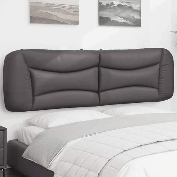 Maison Exclusive - Hvar harmaa 180 cm sängynpäätytyyny keinonahkaa grå
