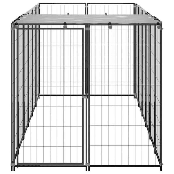 Maison Exclusive - Chenil Noir 330x110x110 cm Stål svart och silvergrå