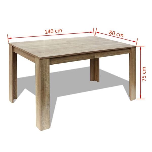 Maison Exclusive - Matbord 140x80x75 cm ek Ek