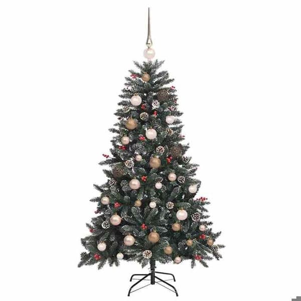 Juletræ - EKSKLUSIV HUS - 150 cm - Grøn - PVC & stål - USB LED-striber Grön