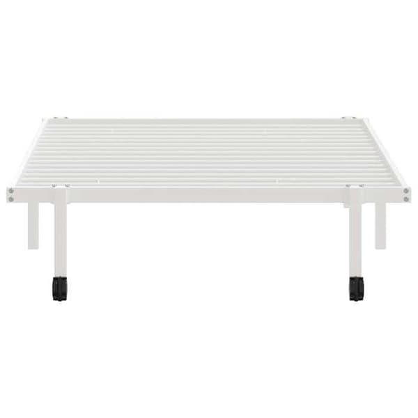 Sengestel - EKSKLUSIV HUS - 100x190 cm - foldbar - hvid stål - lamelbund Vit