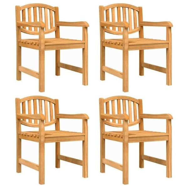 Maison Exclusive - Trädgårdsstolar set om 4 58x59x88 cm av solid teakträ