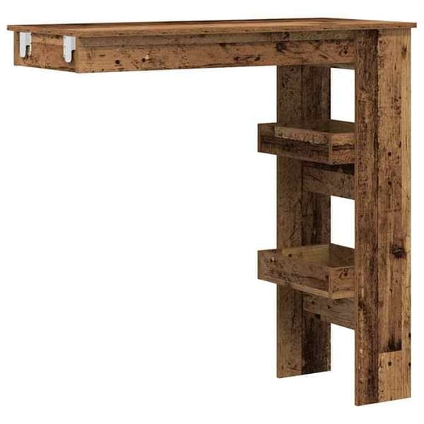 Väggmonterad bardisk - EXKLUSIV HEM - 102x45x103,5 cm - Ingenjörsträ - 2 fack - Väggmontering ingår