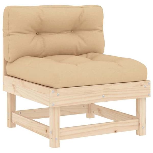 Maison Exclusive - Central soffa med kuddar av massivt furu
